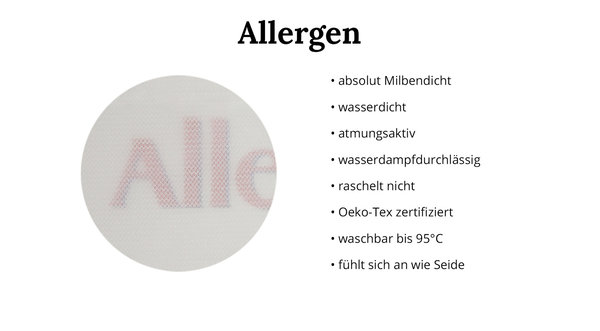 Allergen 3er Allergie-Set (Bezüge für Kissen, Bettdecke, Matratze)