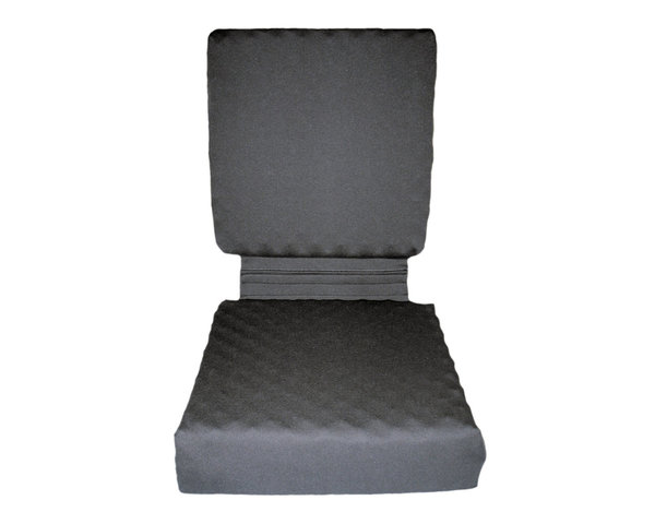 Sitz-, Rollstuhlkissen 10 cm mit abnehmbarer Lehne und Bezug aus Jersey, Teflon Silk, Bellini, PU